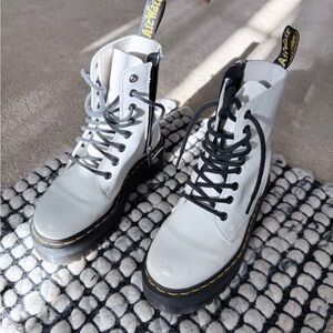 Dr. Martens white platform booties  size 5.5